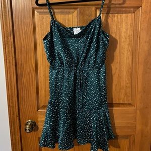 Green Polka-Dot A-Line Dress